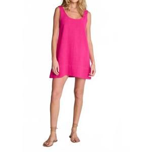 NEW SUNDAY RITUAL rhea linen mini dress in magenta